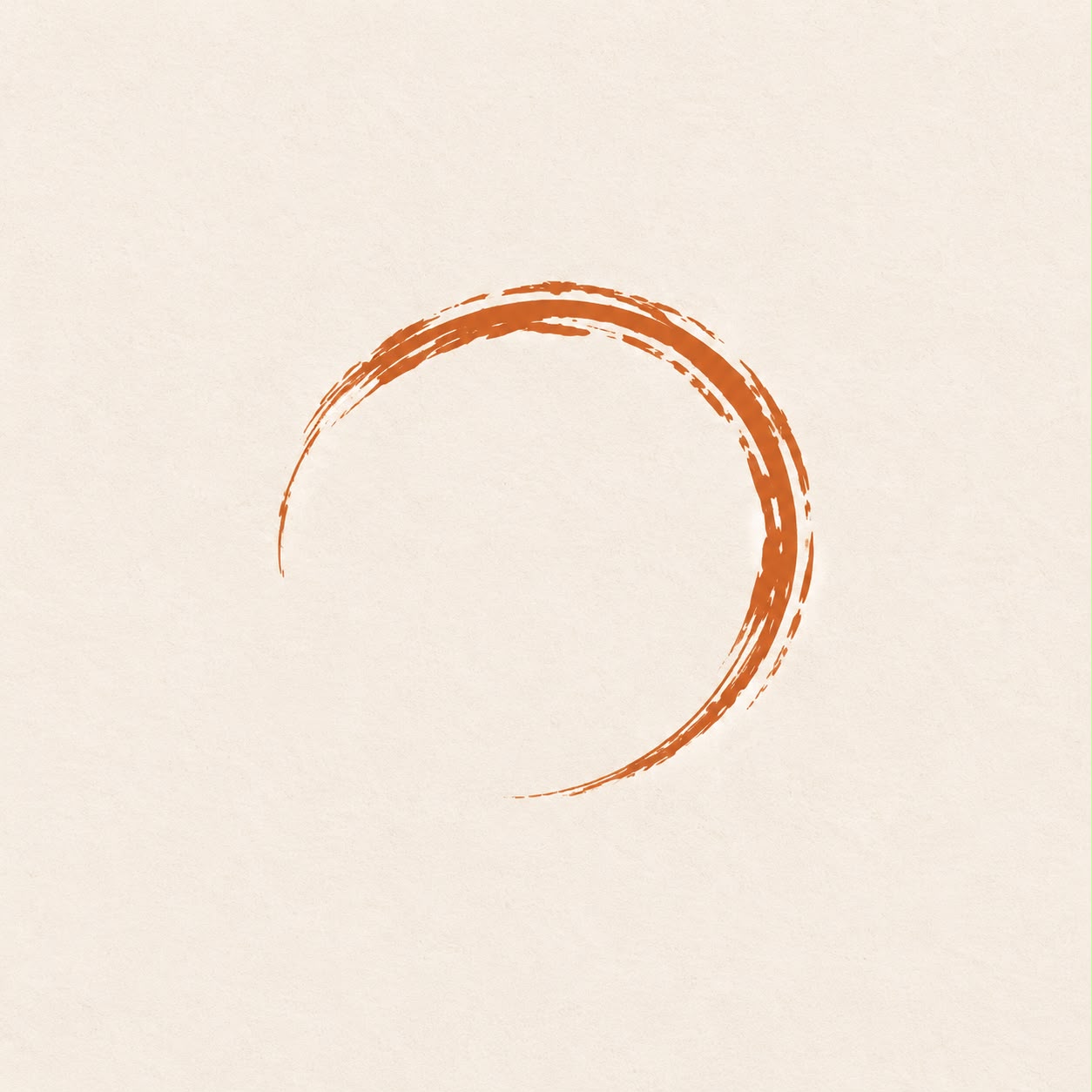 Símbolo circular naranja con textura de pincel de Nuru Africa